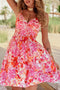 Southern Garden Floral Surplice Mini Dress