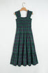 Southern Plaid Ruffle Sleeveless Shirred Bodice Tiered Midi Dress
