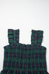 Southern Plaid Ruffle Sleeveless Shirred Bodice Tiered Midi Dress