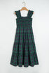 Southern Plaid Ruffle Sleeveless Shirred Bodice Tiered Midi Dress