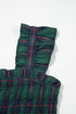 Southern Plaid Ruffle Sleeveless Shirred Bodice Tiered Midi Dress