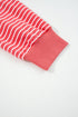 Southern Style Striped Puff Sleeve Cotton Blend Hoodie
