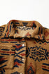 Southwestern Aztec Print Sherpa Fleece Shirt Jacket