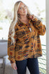 Southwestern Aztec Print Sherpa Fleece Shirt Jacket