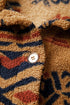 Southwestern Aztec Print Sherpa Fleece Shirt Jacket