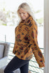Southwestern Aztec Print Sherpa Fleece Shirt Jacket