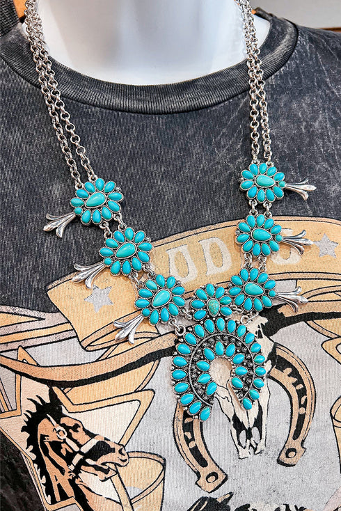 Southwestern Style Layered Alloy Pendant Necklace