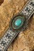 Southwestern Woven Medallion Stone Cuff Bracelet