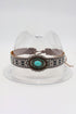 Southwestern Woven Medallion Stone Cuff Bracelet