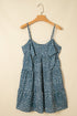 Spaghetti Strap Knot Detail Floral Print Flared Dress