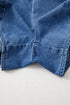 Spaghetti Strap V Neck Belted Ruffled Chambray Romper