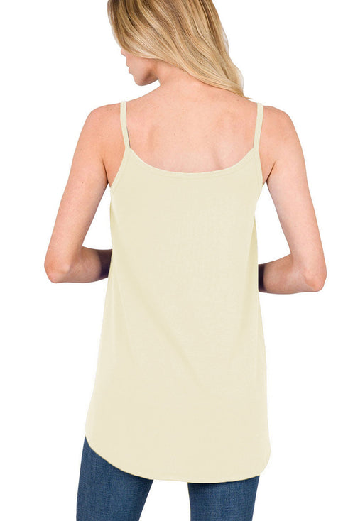 Spaghetti Strap V-Neck Flowy Tunic Tank Top
