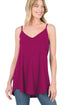 Spaghetti Strap V-Neck Flowy Tunic Tank Top