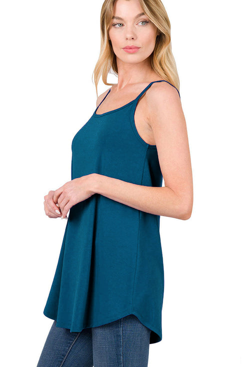 Spaghetti Strap V-Neck Flowy Tunic Tank Top