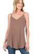 Spaghetti Strap V-Neck Flowy Tunic Tank Top
