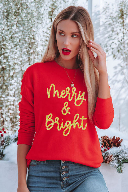 Sparkle Script Graphic Fleece Pullover Sweatshirt