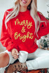 Sparkle Script Graphic Fleece Pullover Sweatshirt