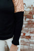 Sparkle Shoulder Detail Stretch Fabric Long Sleeve Top
