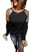 Sparkle Shoulder Detail Stretch Fabric Long Sleeve Top
