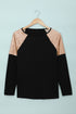 Sparkle Shoulder Detail Stretch Fabric Long Sleeve Top