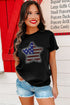Sparkling American Pride Rhinestone Star Graphic Tee Shirt