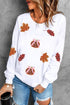 Sparkling Autumn Foliage And Gourd Applique Sweatshirt