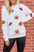 Sparkling Autumn Foliage And Gourd Applique Sweatshirt