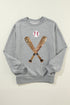 Sparkling Baseball Graphic Crew Neck Sweatshirt