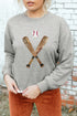 Sparkling Baseball Graphic Crew Neck Sweatshirt