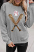 Sparkling Baseball Graphic Crew Neck Sweatshirt