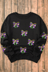 Sparkling Bow Graphic Relaxed Fit Crewneck Sweatshirt