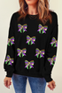 Sparkling Bow Graphic Relaxed Fit Crewneck Sweatshirt