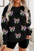 Sparkling Bow Graphic Relaxed Fit Crewneck Sweatshirt