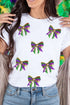 Sparkling Bow Graphic Short Sleeve Crewneck Tee