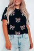 Sparkling Bow Graphic Short Sleeve Crewneck Tee