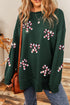 Sparkling Candy Cane Graphic Relaxed Fit Sweatshirt