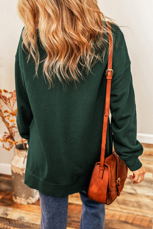 Sparkling Candy Cane Graphic Relaxed Fit Sweatshirt