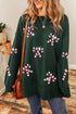 Sparkling Candy Cane Graphic Relaxed Fit Sweatshirt