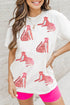 Sparkling Cheetah Print Round Neck Graphic Tee