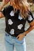 Sparkling Glitter Ghost Graphic Short Sleeve Jersey Tee