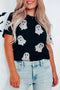 Sparkling Glitter Ghost Graphic Short Sleeve Jersey Tee