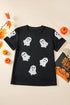 Sparkling Glitter Ghost Graphic Short Sleeve Jersey Tee