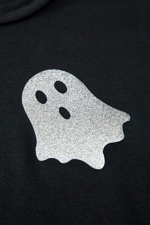 Sparkling Glitter Ghost Graphic Short Sleeve Jersey Tee