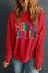 Sparkling Graphic Text Relaxed Fit Pullover Sweatshirt