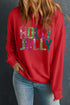 Sparkling Graphic Text Relaxed Fit Pullover Sweatshirt