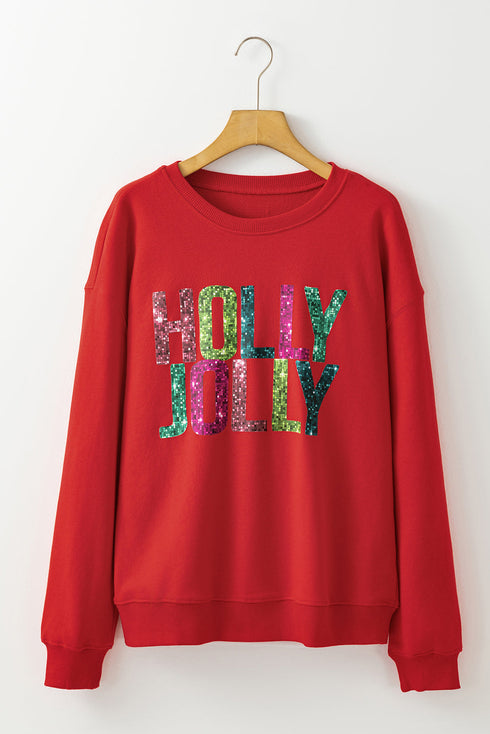 Sparkling Graphic Text Relaxed Fit Pullover Sweatshirt