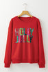Sparkling Graphic Text Relaxed Fit Pullover Sweatshirt