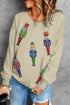 Sparkling Nutcracker Soldier Graphic Cozy Pullover Sweatshirt