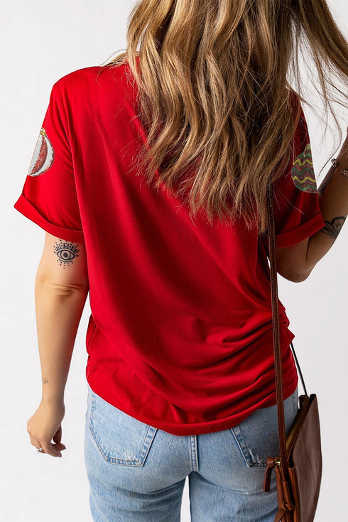 Sparkling Ornament Applique Relaxed Fit Holiday Tee