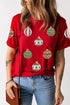 Sparkling Ornament Applique Relaxed Fit Holiday Tee